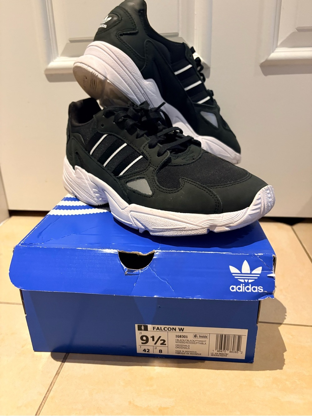adidas Falcon Women’s Sneakers in Black and White